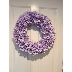 NWOT 18” Faux Purple/lavender Hydranger Grapevine Wreath  Front Door Decor